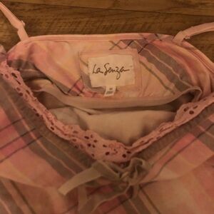 La Senza vintage Pink Plaid babydoll top